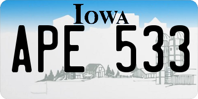 IA license plate APE533