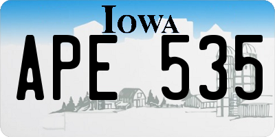IA license plate APE535