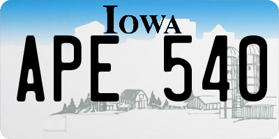 IA license plate APE540