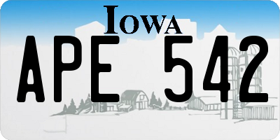 IA license plate APE542