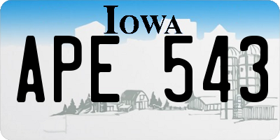 IA license plate APE543
