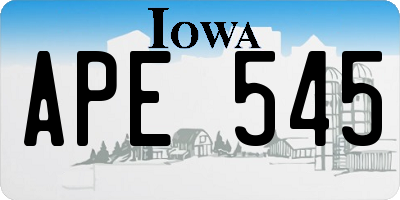 IA license plate APE545