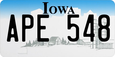 IA license plate APE548