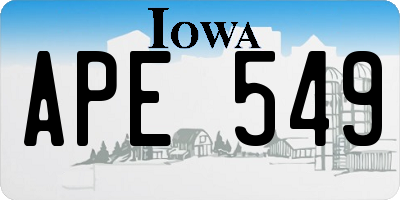 IA license plate APE549