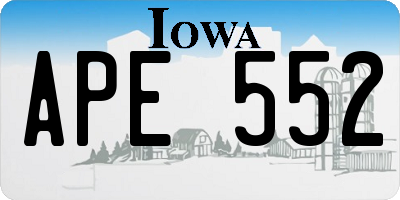 IA license plate APE552