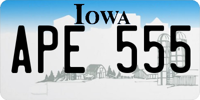 IA license plate APE555