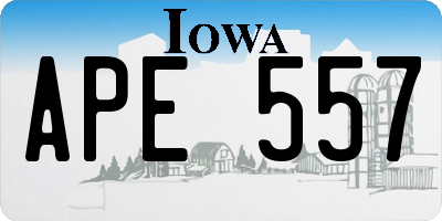 IA license plate APE557