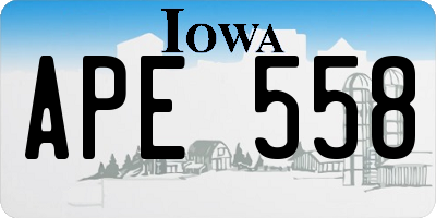 IA license plate APE558