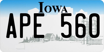 IA license plate APE560