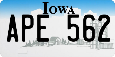 IA license plate APE562