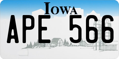 IA license plate APE566