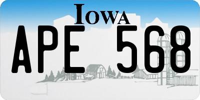 IA license plate APE568
