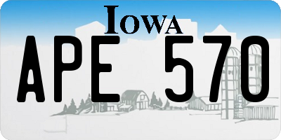 IA license plate APE570