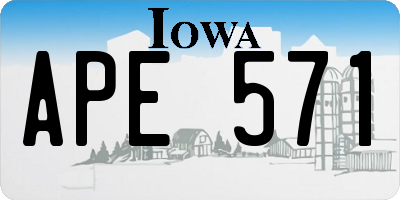 IA license plate APE571