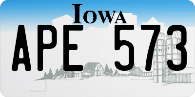 IA license plate APE573