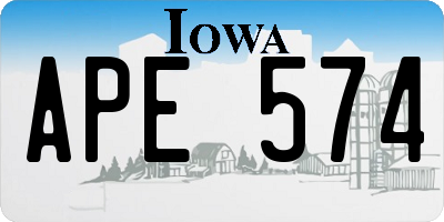 IA license plate APE574