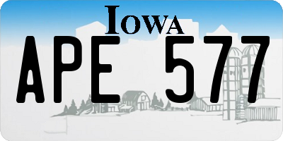 IA license plate APE577