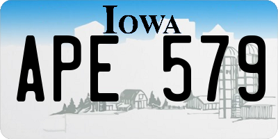 IA license plate APE579