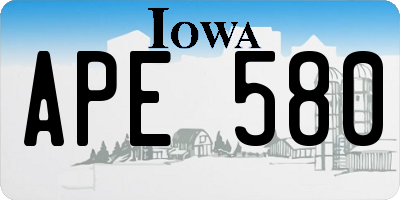 IA license plate APE580