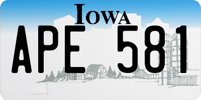IA license plate APE581