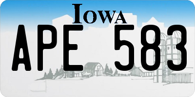 IA license plate APE583