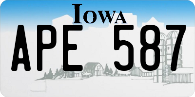 IA license plate APE587