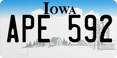 IA license plate APE592