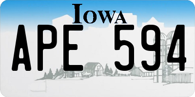 IA license plate APE594