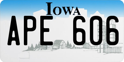 IA license plate APE606