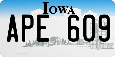 IA license plate APE609