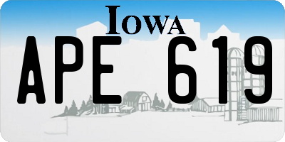 IA license plate APE619
