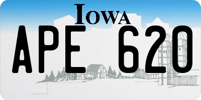 IA license plate APE620
