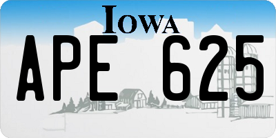 IA license plate APE625