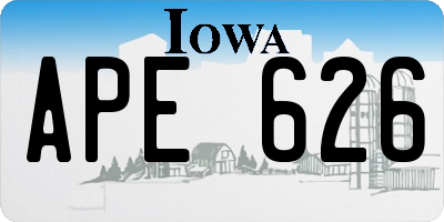 IA license plate APE626
