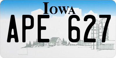 IA license plate APE627