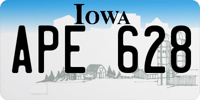 IA license plate APE628