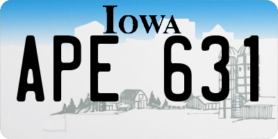 IA license plate APE631