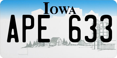 IA license plate APE633