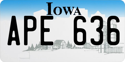 IA license plate APE636