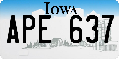 IA license plate APE637