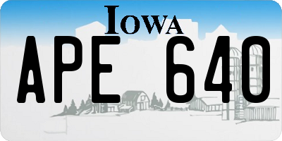 IA license plate APE640