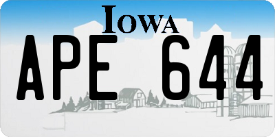 IA license plate APE644