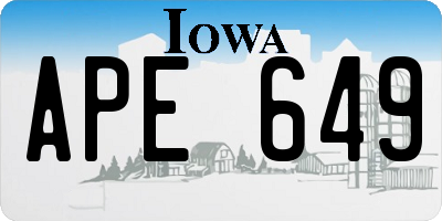 IA license plate APE649