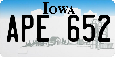 IA license plate APE652