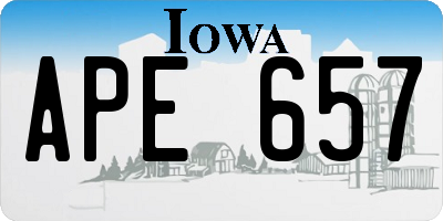 IA license plate APE657