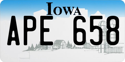 IA license plate APE658