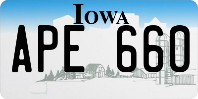 IA license plate APE660