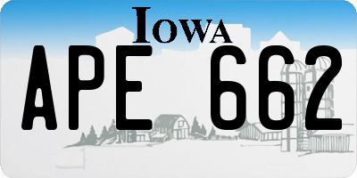 IA license plate APE662