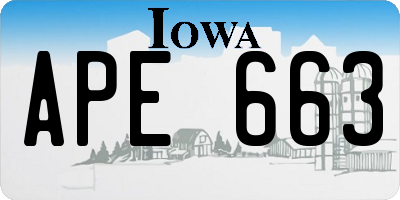 IA license plate APE663