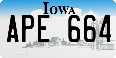 IA license plate APE664